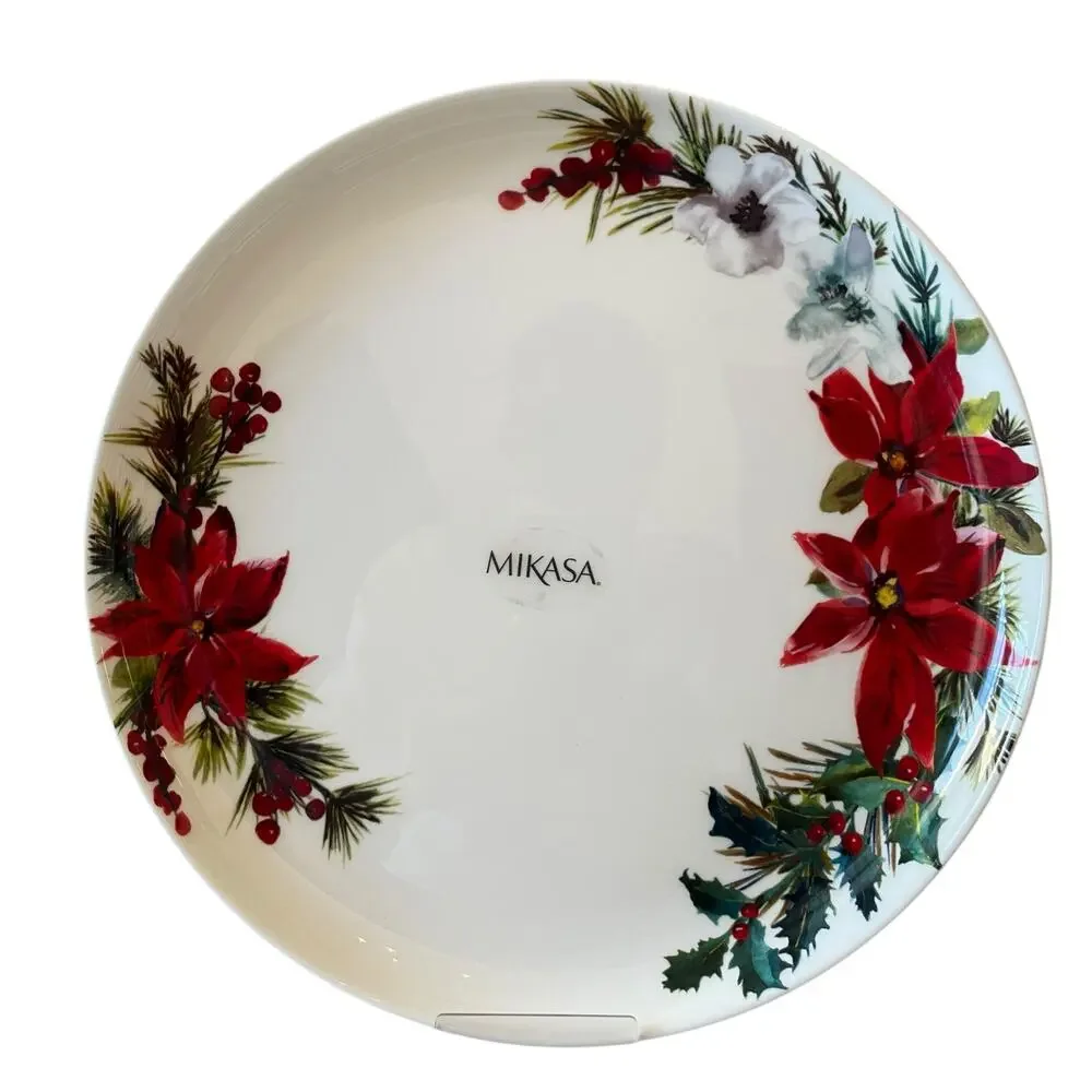 Mikasa Christmas HOPE JOY Fine China 11in Holiday Dinner Plates Set of 4 New